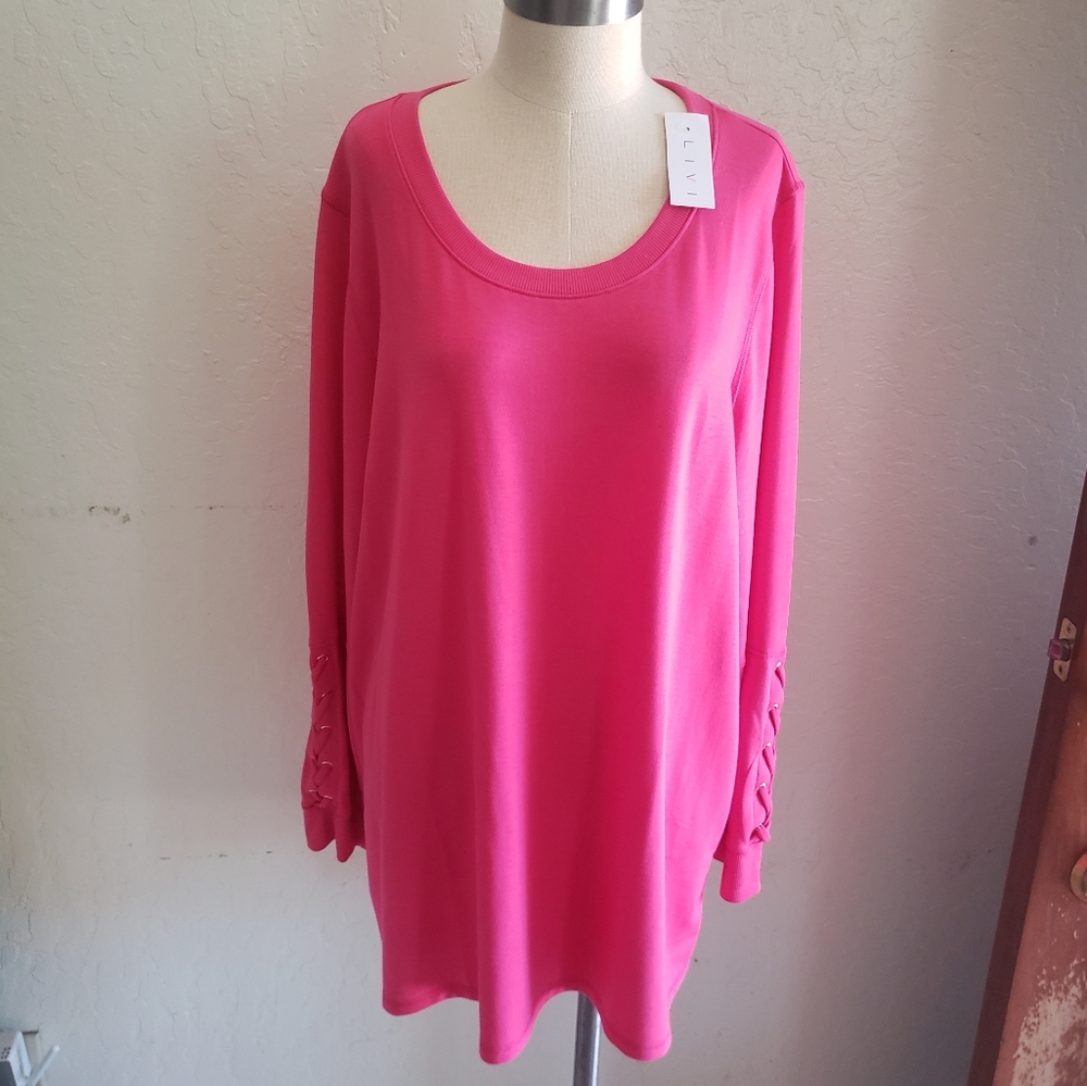 18/20 Lane Bryant Livi- Active Tunic'hot pink NWT